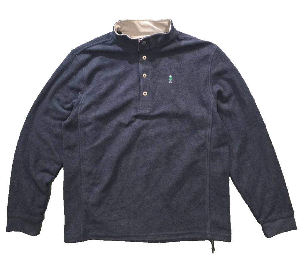 Straight Down Golf Sweater fleece cotton Textured Knit Navy Pullover XXl A011336